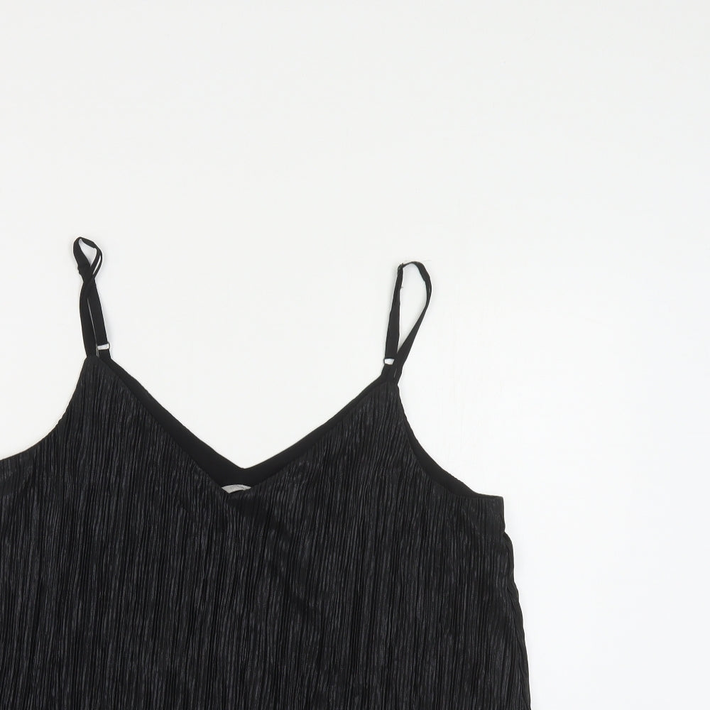George Womens Black Polyester Camisole Blouse Size 12 V-Neck