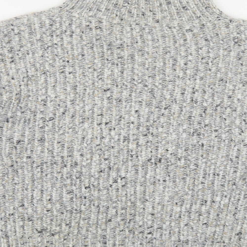 Marks and Spencer Womens Grey High Neck Polyester Pullover Jumper Size S