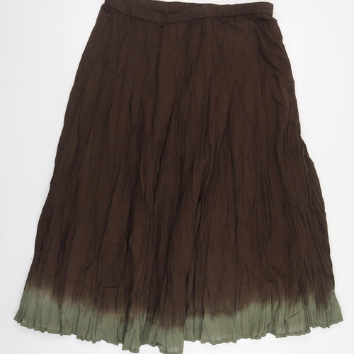 Being Casual Womens Brown Cotton Pleated Skirt Size 18
