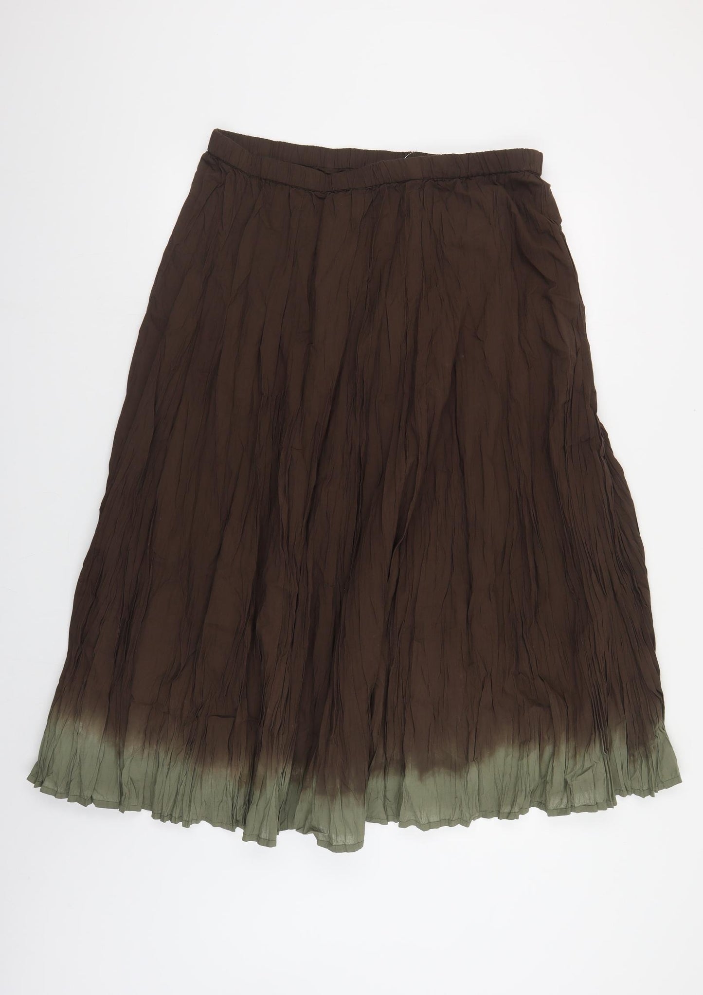 Being Casual Womens Brown Cotton Pleated Skirt Size 18
