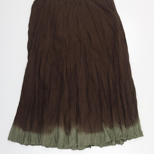 Being Casual Womens Brown Cotton Pleated Skirt Size 18