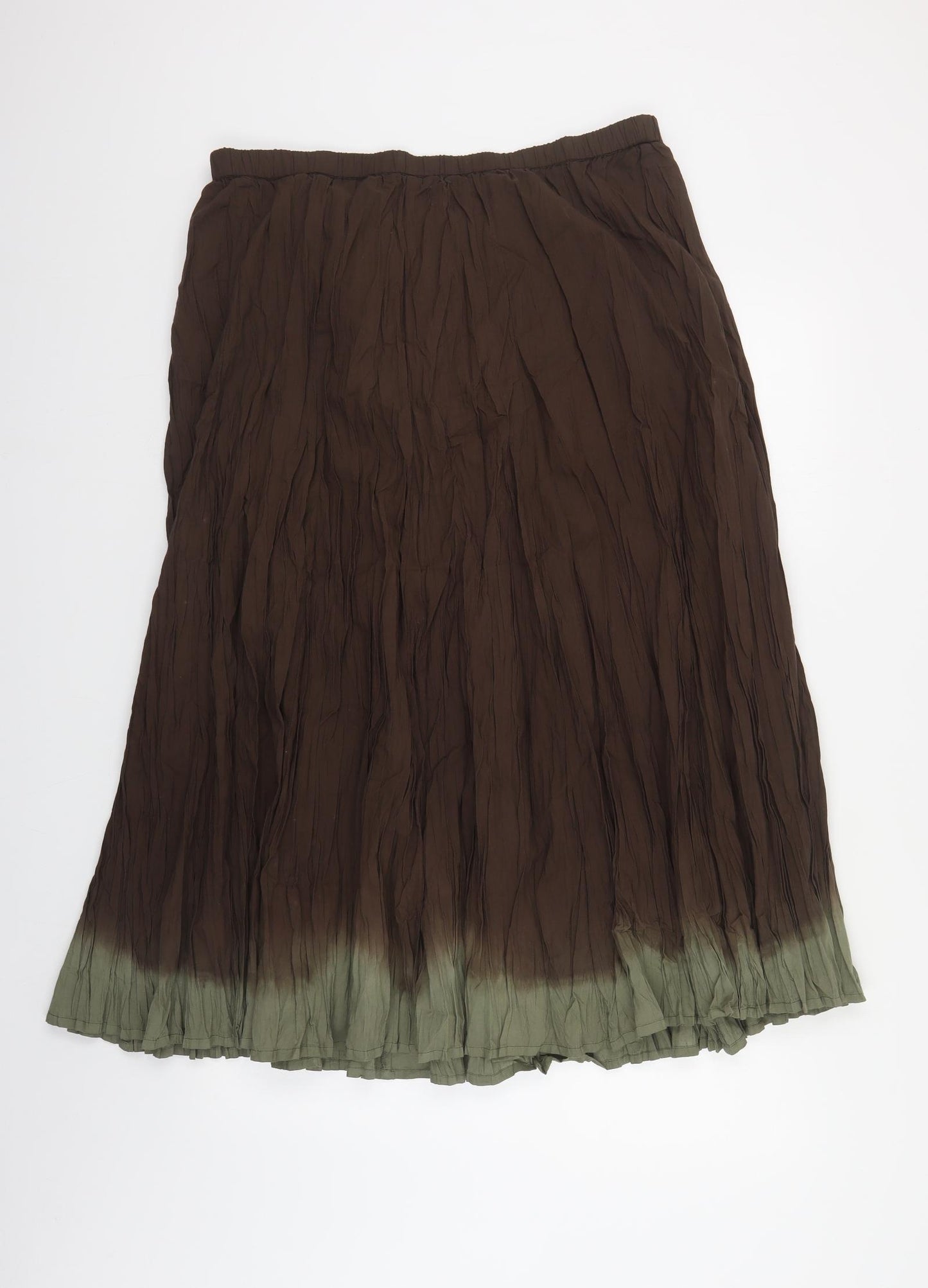 Being Casual Womens Brown Cotton Pleated Skirt Size 18