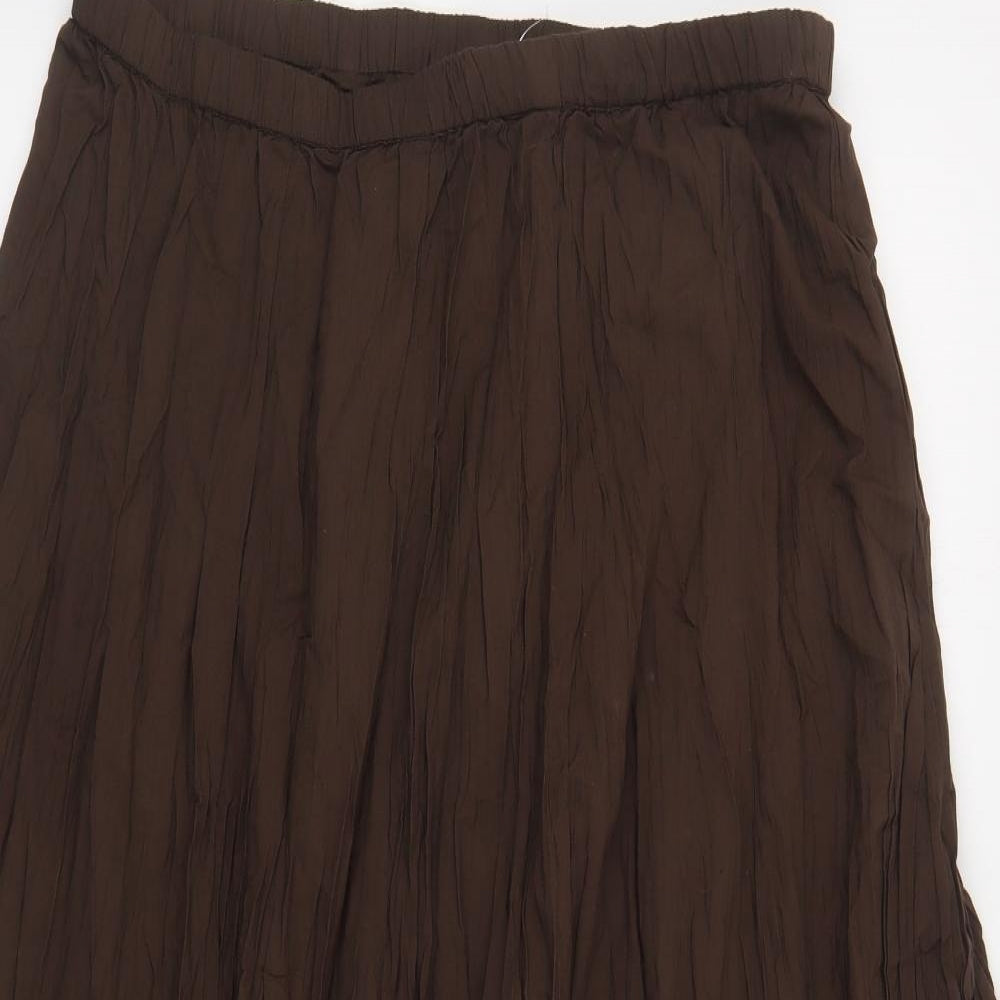 Being Casual Womens Brown Cotton Pleated Skirt Size 18