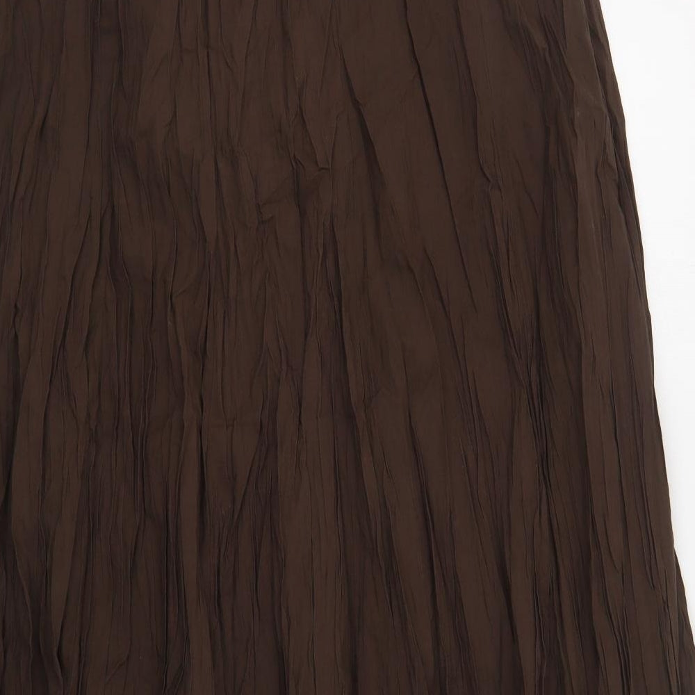 Being Casual Womens Brown Cotton Pleated Skirt Size 18