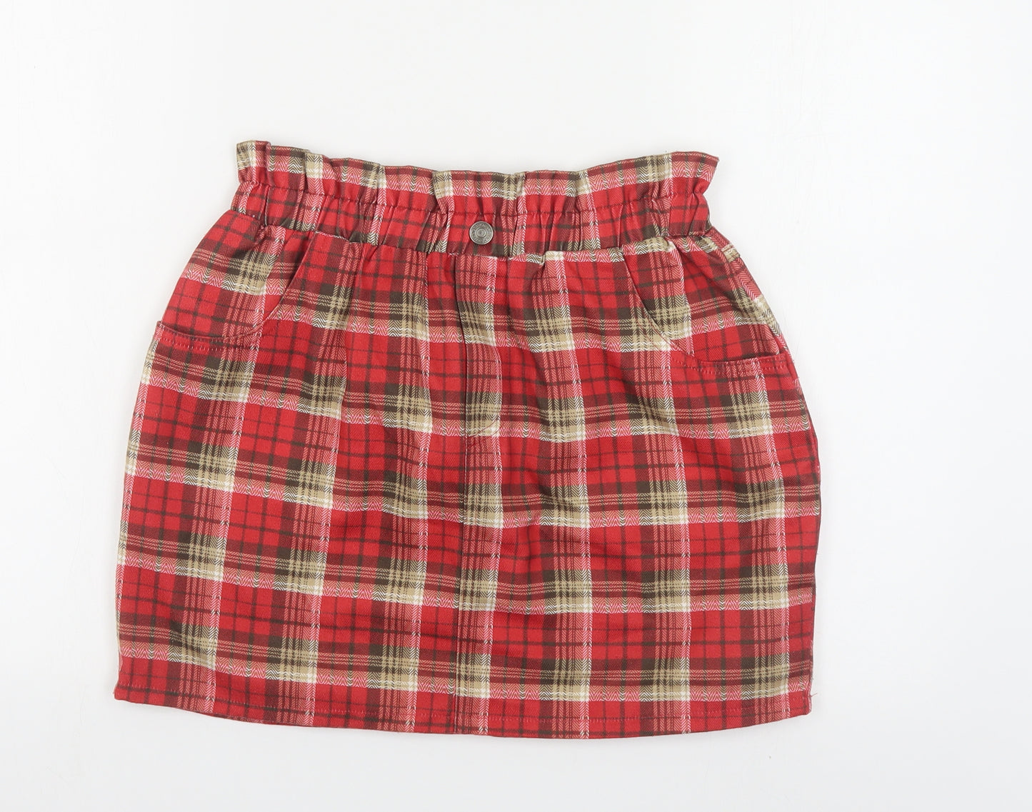 In the Style Womens Red Plaid Polyester Mini Skirt Size 10