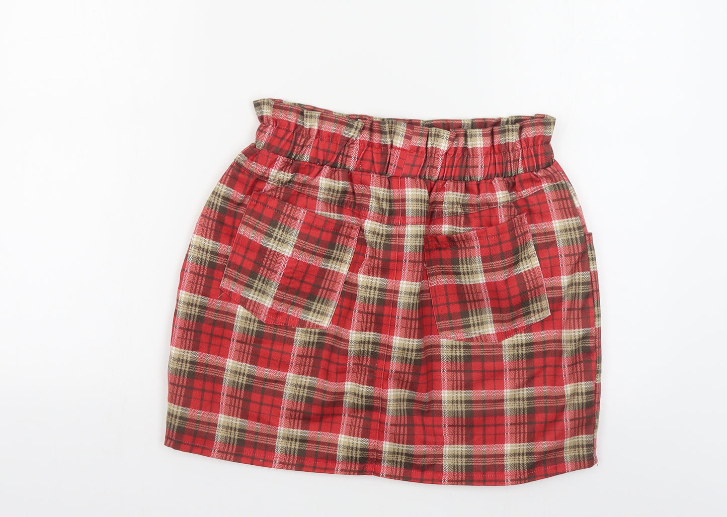 In the Style Womens Red Plaid Polyester Mini Skirt Size 10