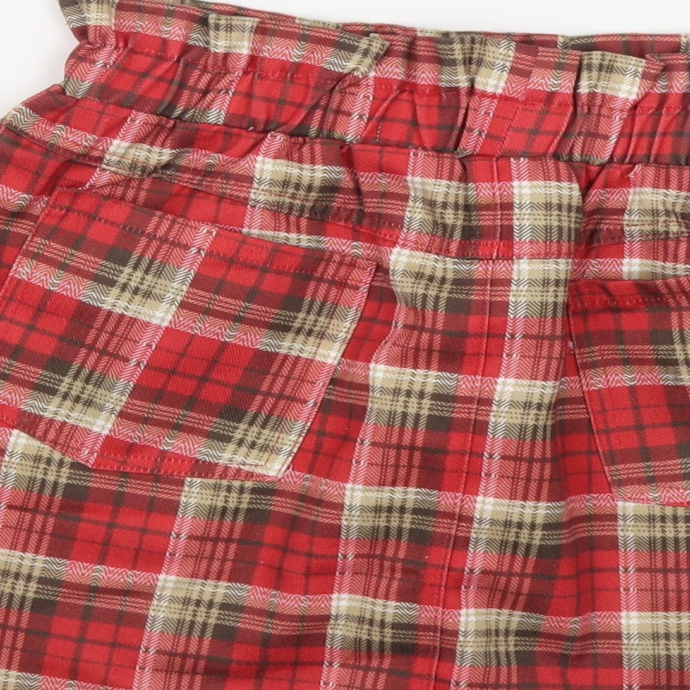 In the Style Womens Red Plaid Polyester Mini Skirt Size 10