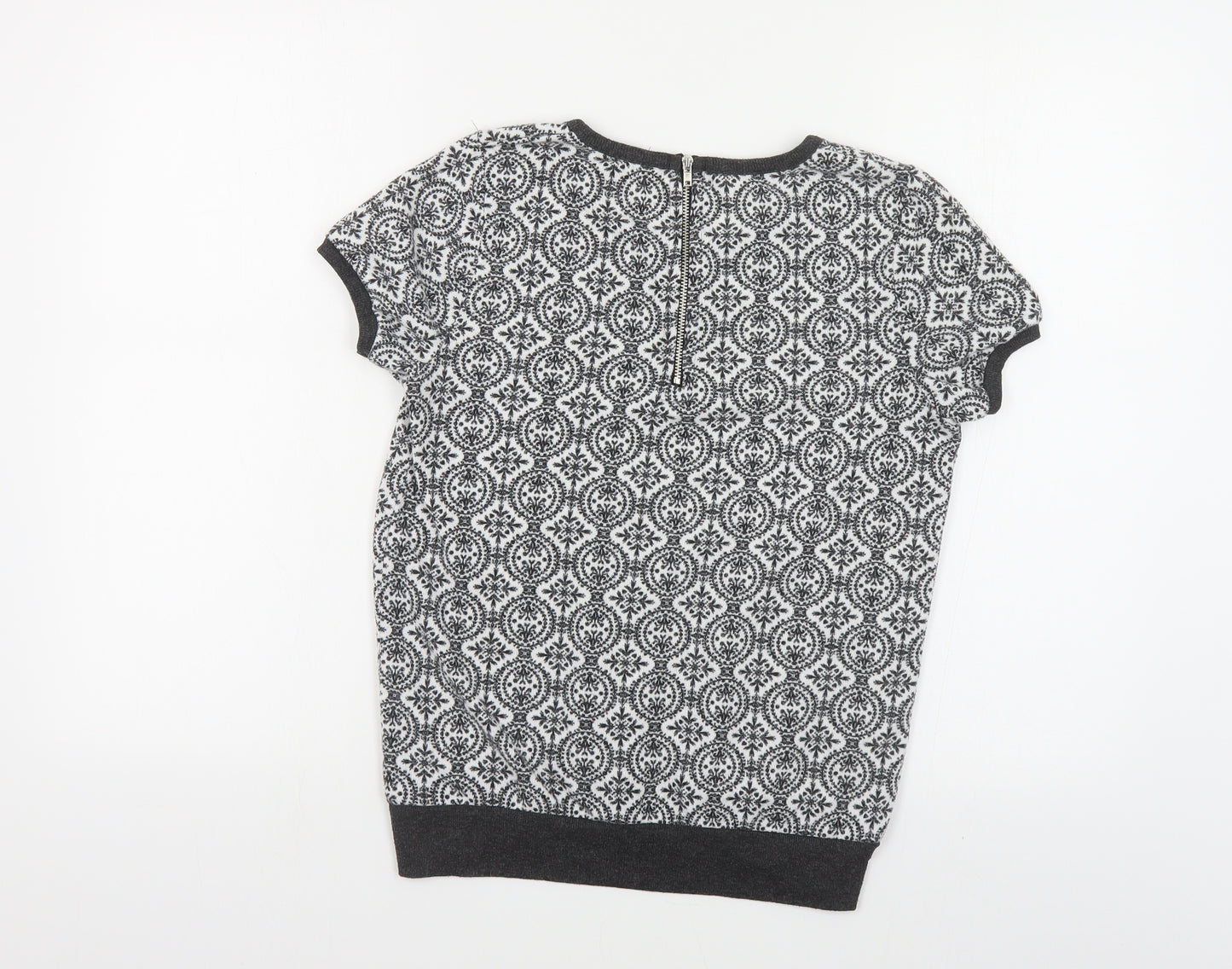 River Island Womens Black Round Neck Geometric Polyester Pullover Jumper Size 10