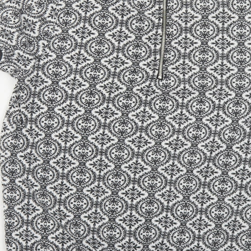 River Island Womens Black Round Neck Geometric Polyester Pullover Jumper Size 10