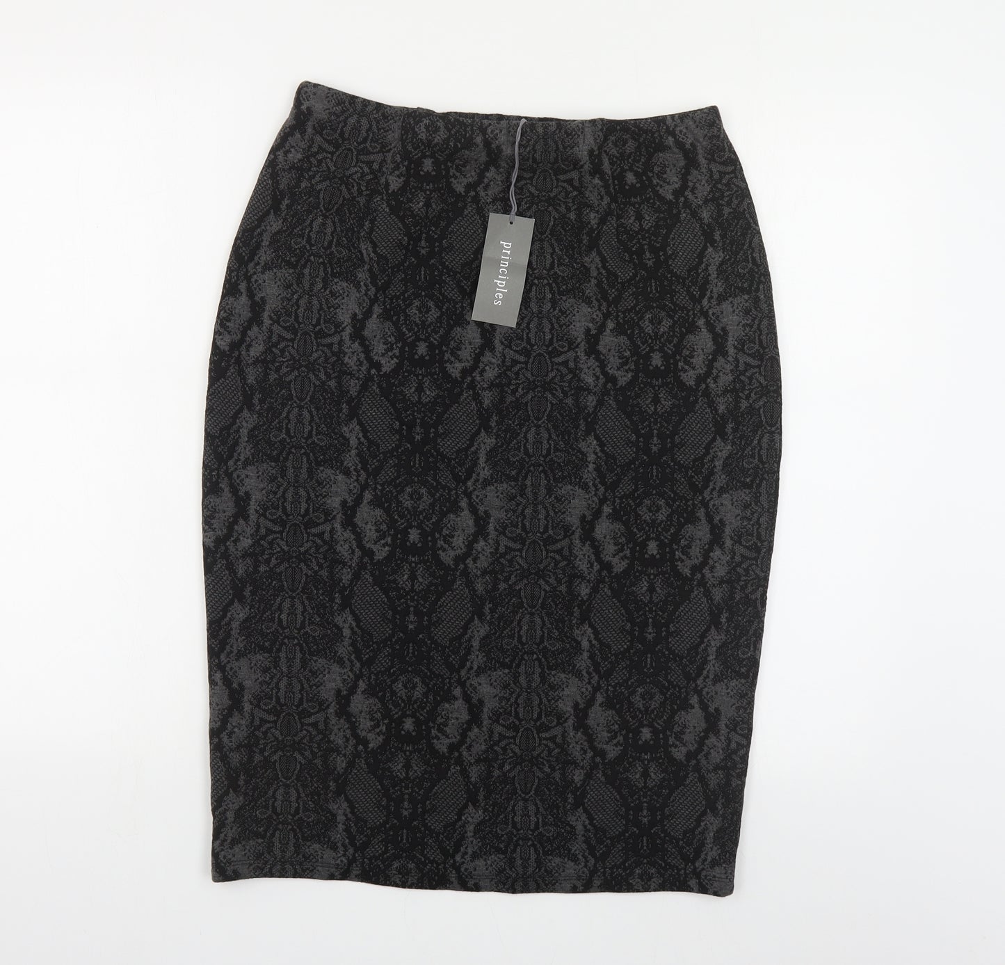 Principles Womens Grey Animal Print Polyester Straight & Pencil Skirt Size 10 - Snakeskin Pattern