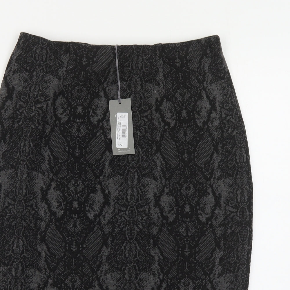 Principles Womens Grey Animal Print Polyester Straight & Pencil Skirt Size 10 - Snakeskin Pattern