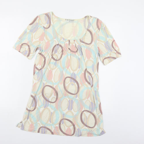 Autograph Womens Multicoloured Geometric Viscose Tunic T-Shirt Size 12 Scoop Neck