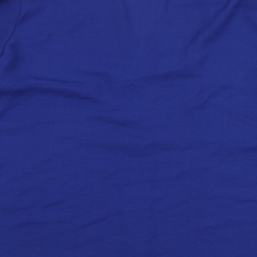 Marks and Spencer Womens Blue Polyester Basic Blouse Size 16 V-Neck