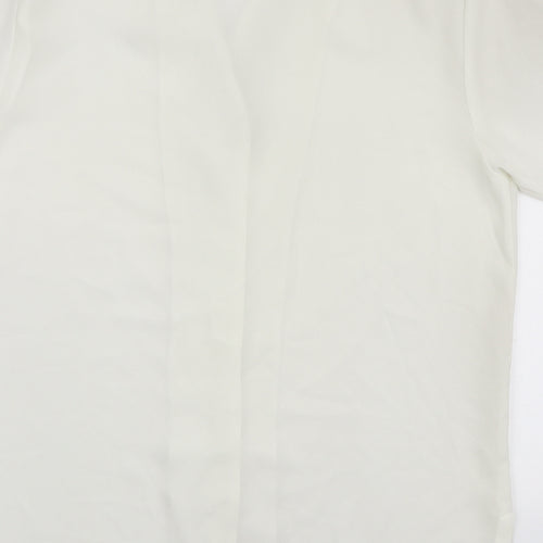 Charlotte Halton Womens White Polyester Basic Button-Up Size 12 Collared