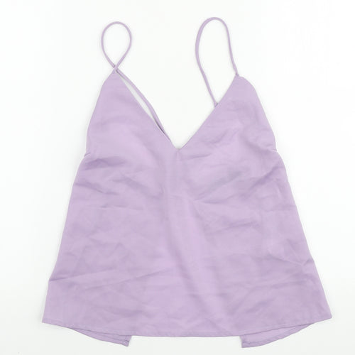 Nasty Gal Womens Purple Polyester Camisole Tank Size 6 V-Neck - Open Back