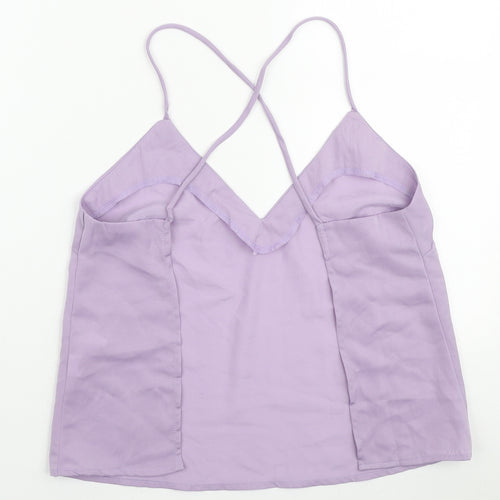 Nasty Gal Womens Purple Polyester Camisole Tank Size 6 V-Neck - Open Back