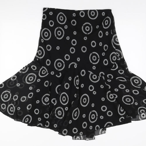 BM Womens Black Geometric Polyester Trumpet Skirt Size 12