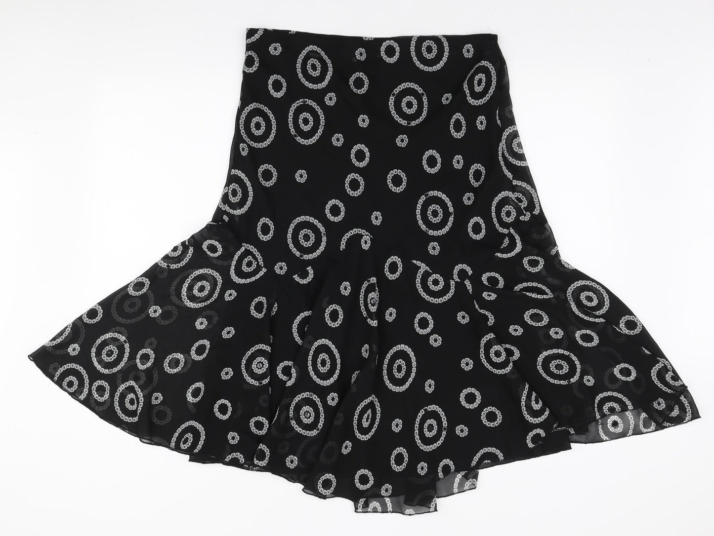 BM Womens Black Geometric Polyester Trumpet Skirt Size 12