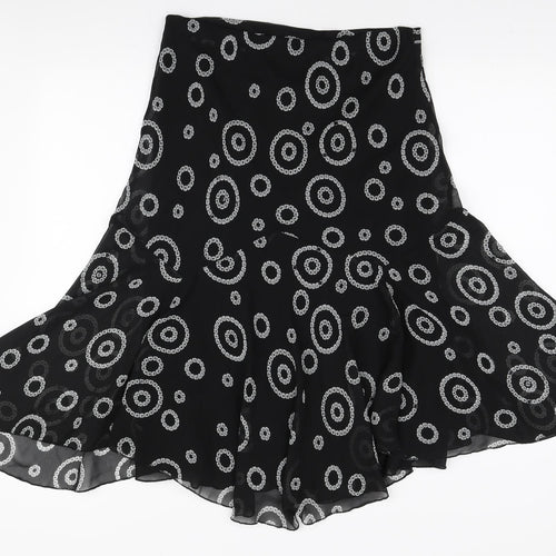 BM Womens Black Geometric Polyester Trumpet Skirt Size 12