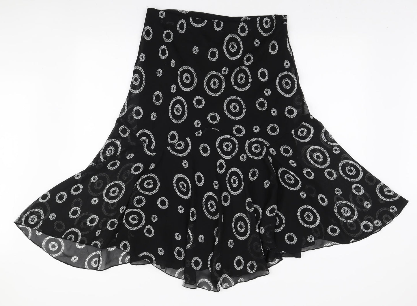 BM Womens Black Geometric Polyester Trumpet Skirt Size 12