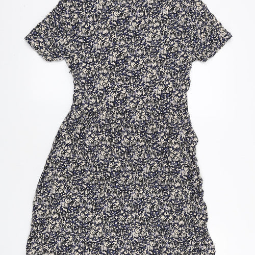 Marks and Spencer Womens Multicoloured Geometric Viscose Mini Size 8 Boat Neck Zip