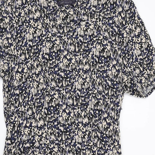 Marks and Spencer Womens Multicoloured Geometric Viscose Mini Size 8 Boat Neck Zip