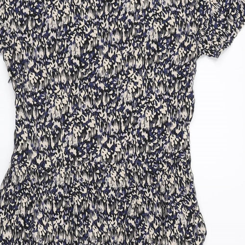 Marks and Spencer Womens Multicoloured Geometric Viscose Mini Size 8 Boat Neck Zip