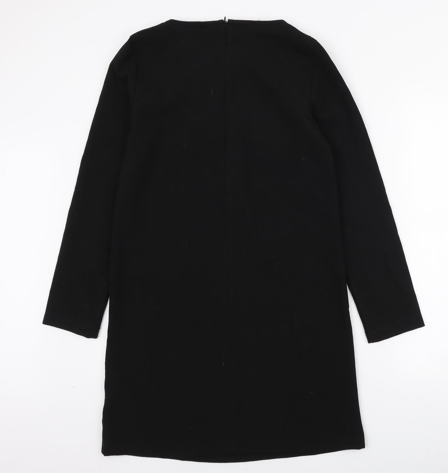 R Edition Womens Black Polyester A-Line Size 8 Boat Neck Zip