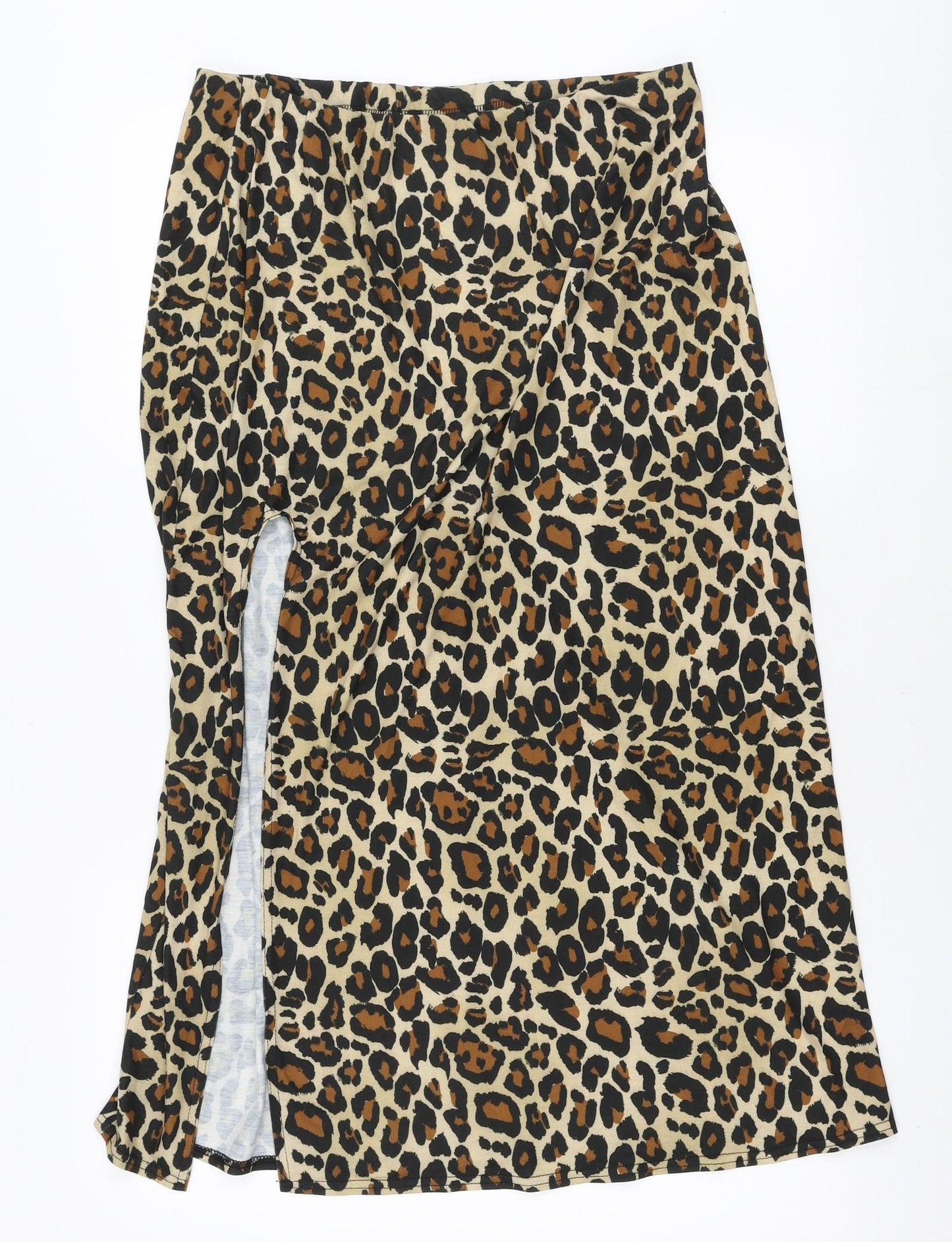 ASOS Womens Brown Animal Print Polyester A-Line Skirt Size 16