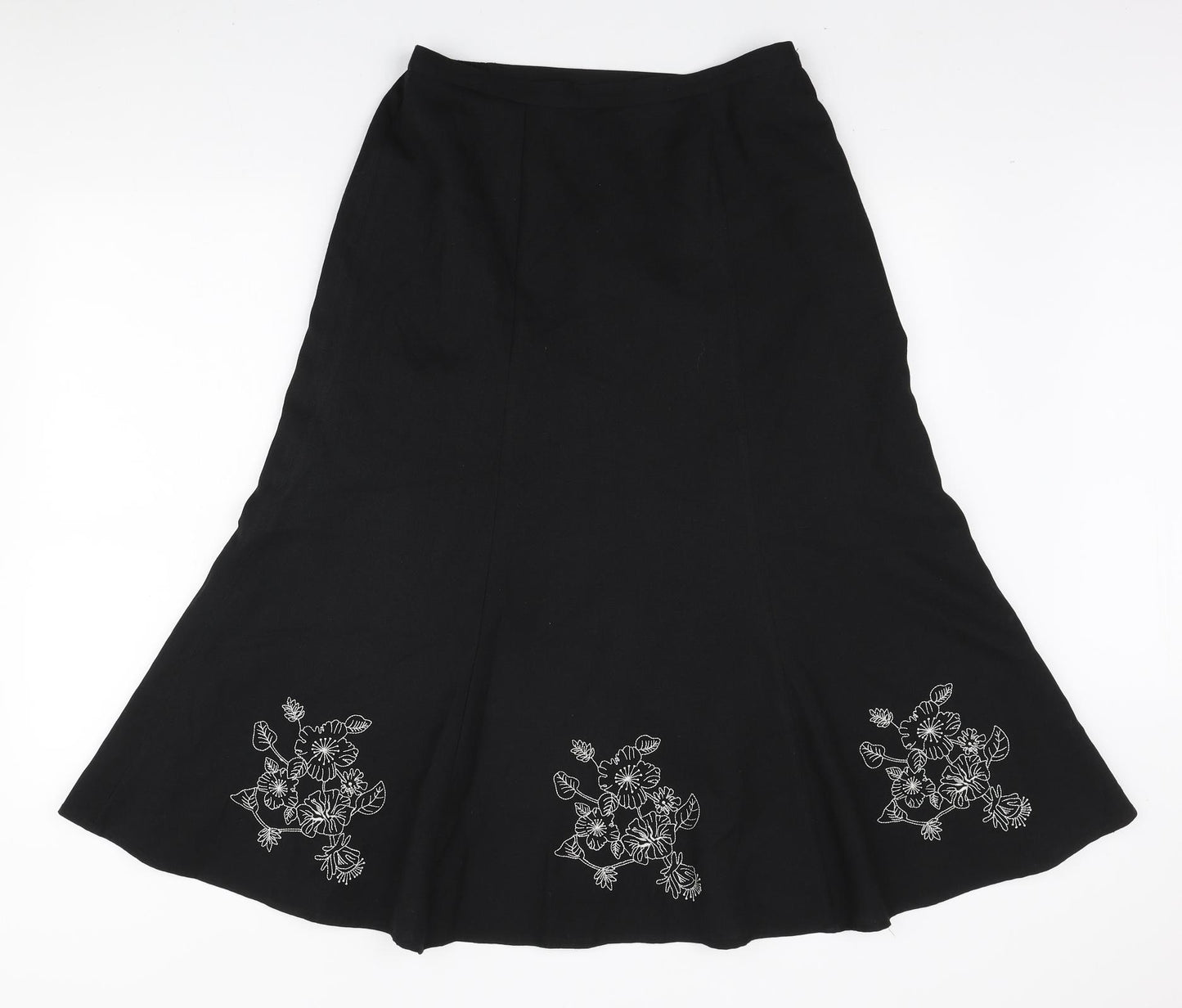 Eastex Womens Black Polyester A-Line Skirt Size 12 Zip