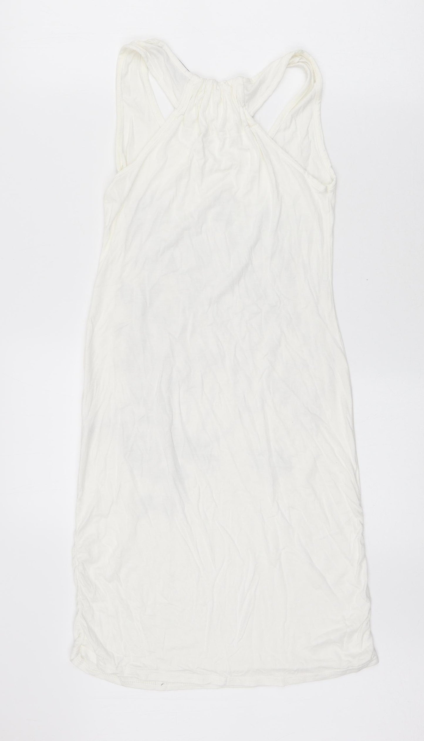 Zuppe Womens White Viscose Bodycon Size 10 Round Neck Pullover