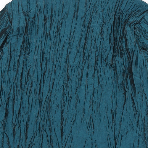 EWM Womens Blue Polyester Basic Button-Up Size 16 Sweetheart