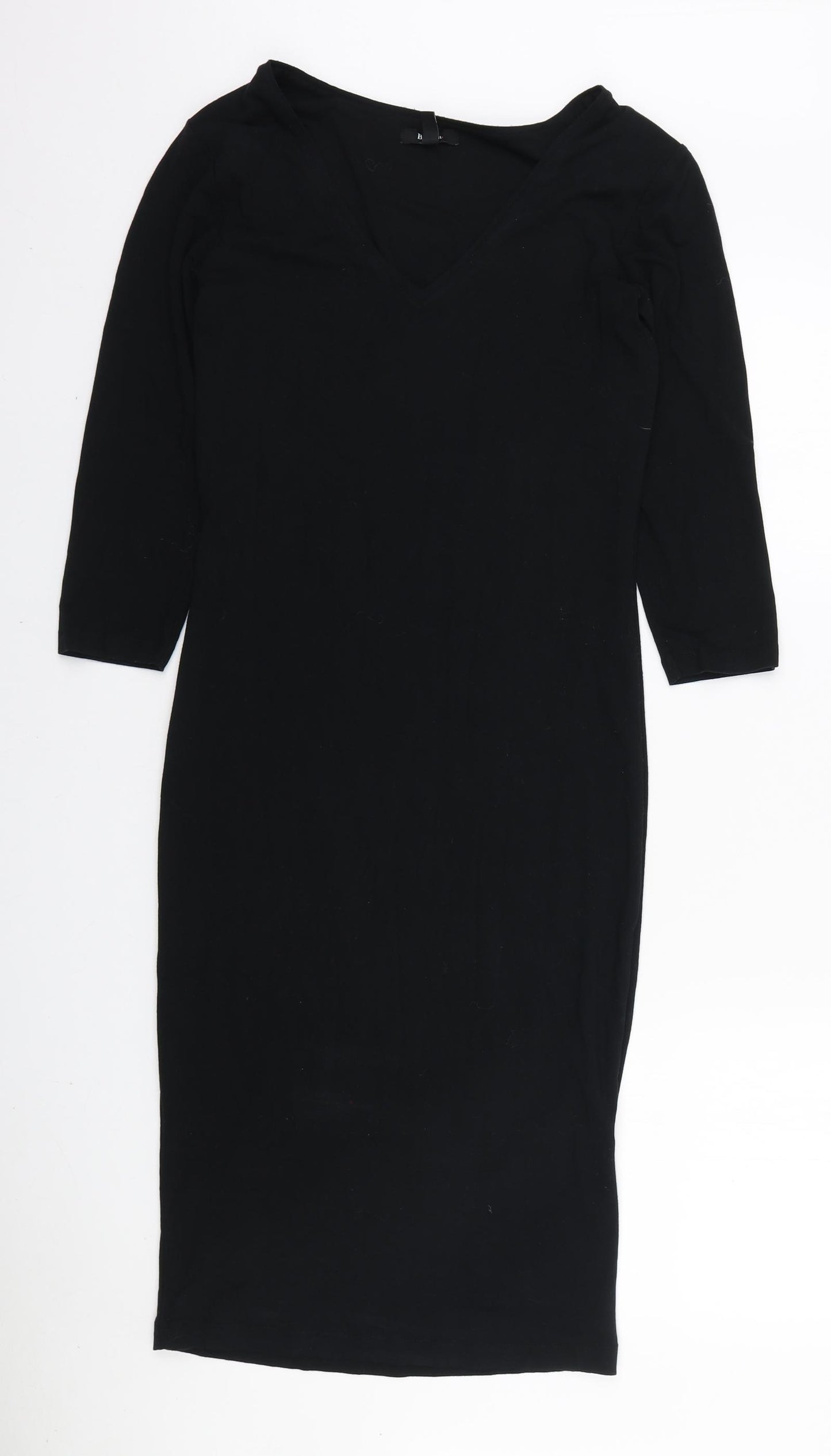 Baukjen Womens Black Viscose Bodycon Size 12 V-Neck Pullover