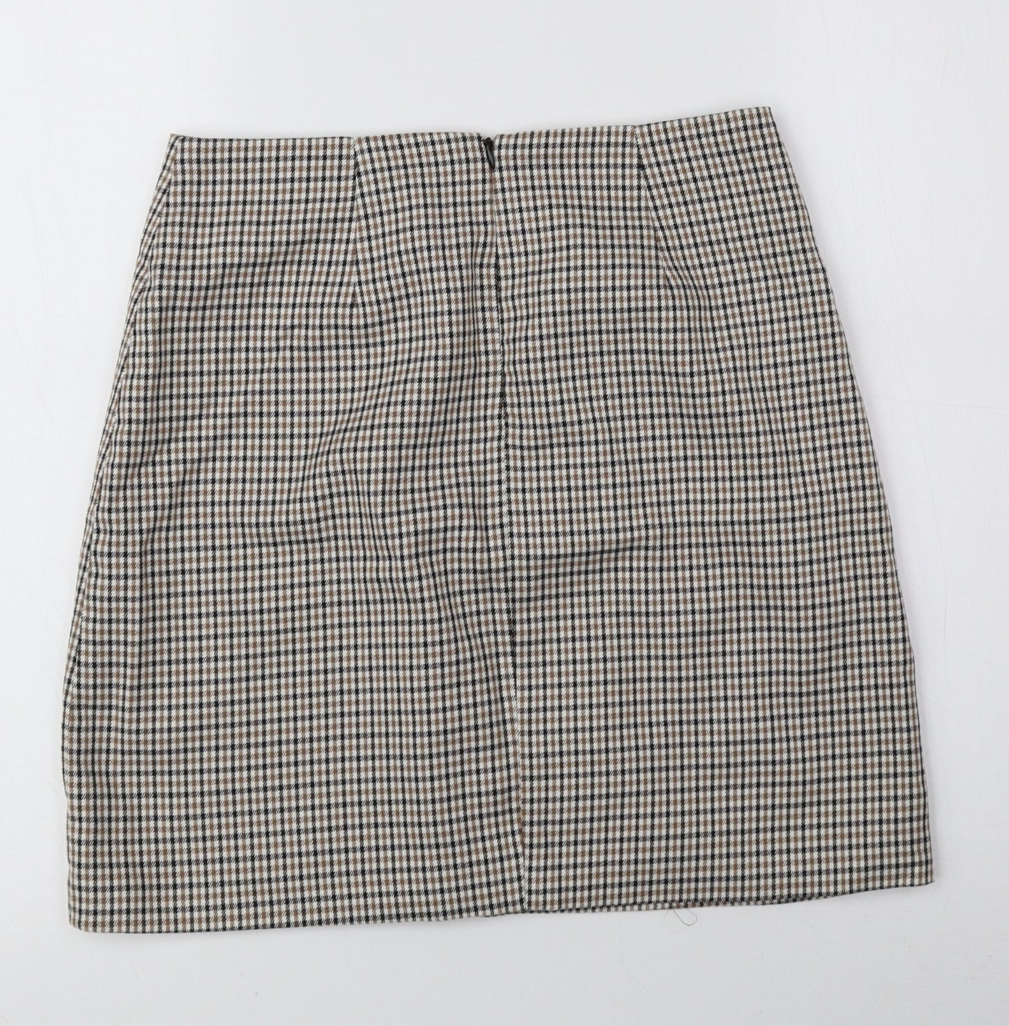 Amisu Womens Brown Check Polyester Mini Set Size 8 Zip