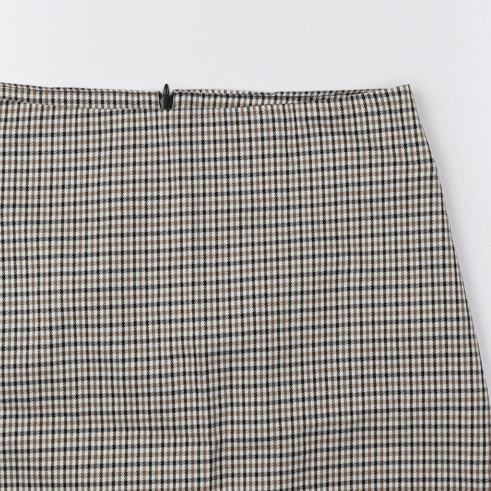 Amisu Womens Brown Check Polyester Mini Set Size 8 Zip