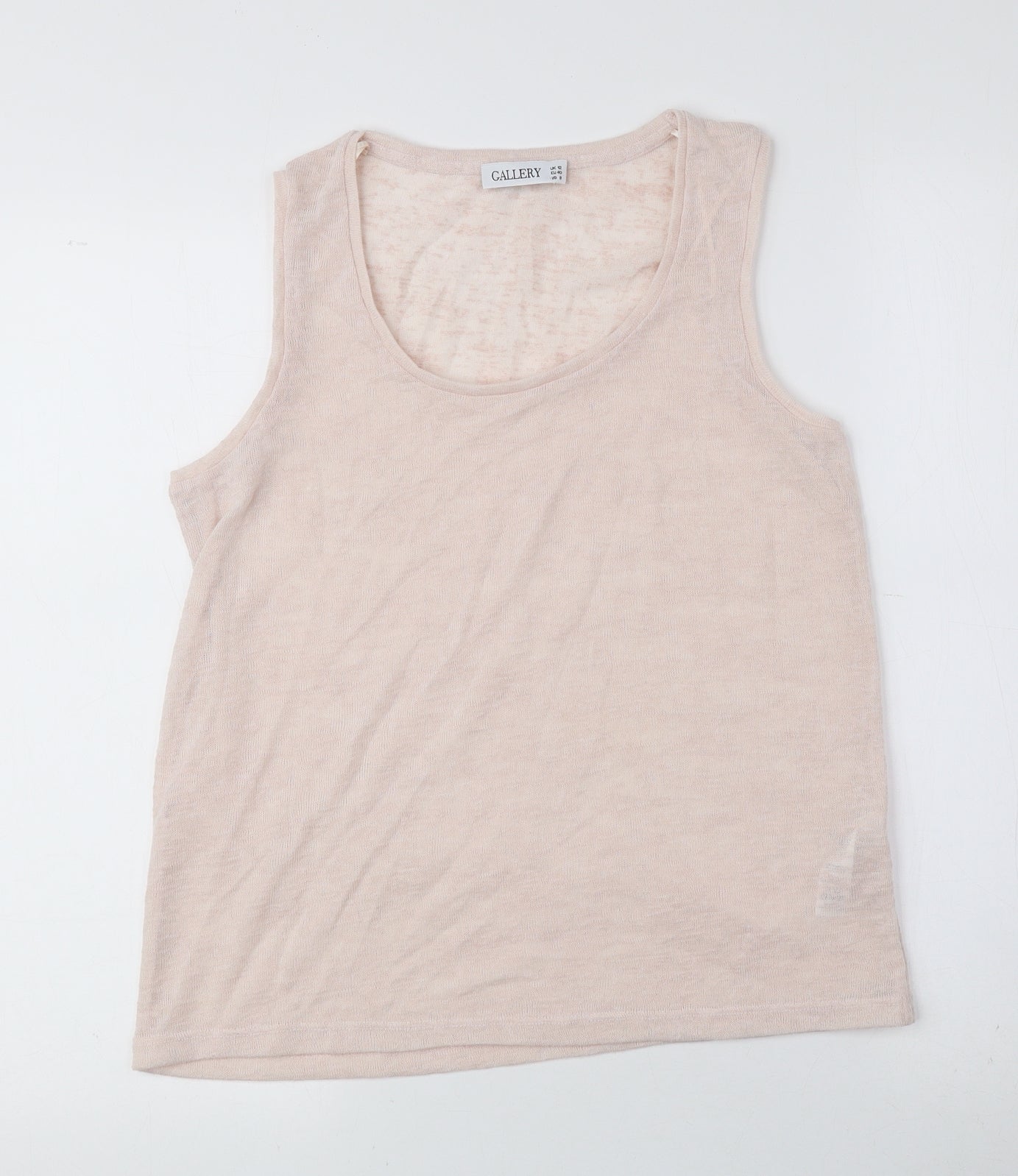 Gallery Womens Pink Polyester Basic T-Shirt Size 12 Scoop Neck