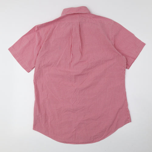 Ralph Lauren Mens Red Check Cotton Button-Up Size M Collared Button