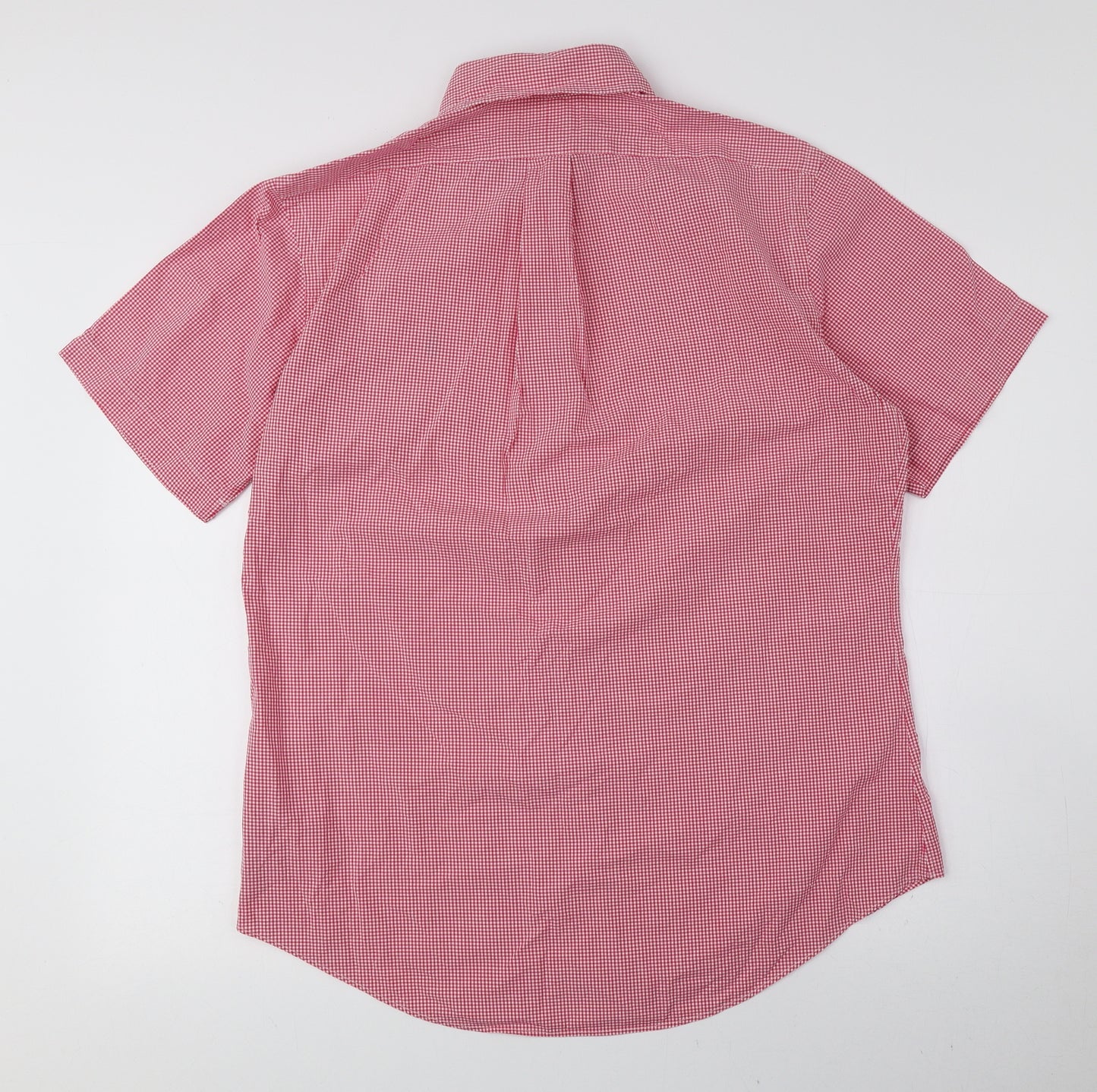 Ralph Lauren Mens Red Check Cotton Button-Up Size M Collared Button