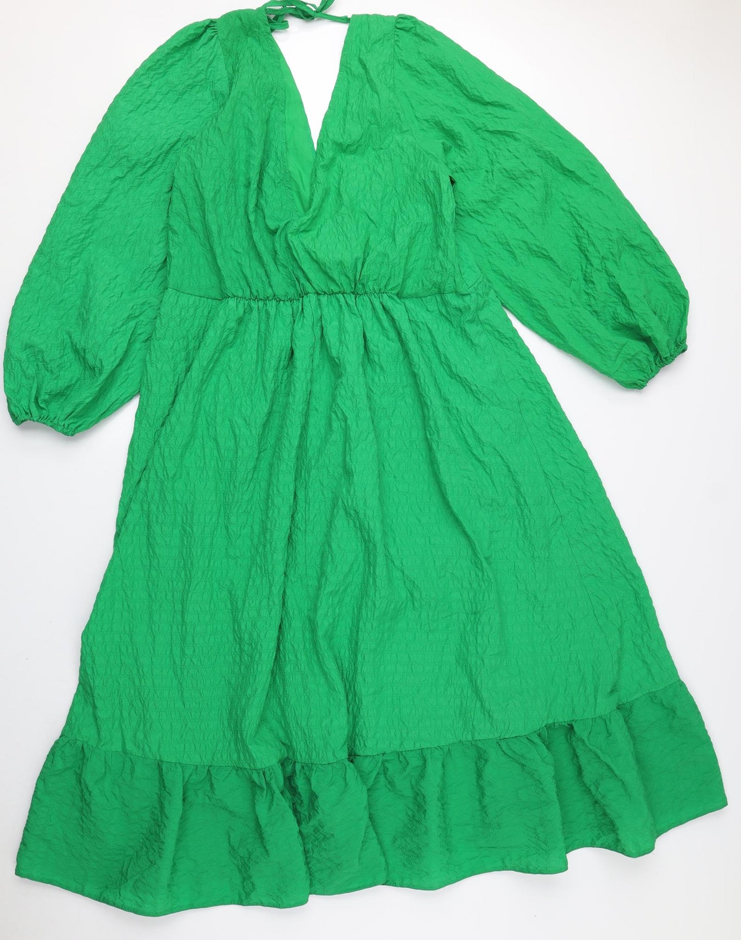 Nobody's Child Womens Green Polyester A-Line Size 14 V-Neck Tie
