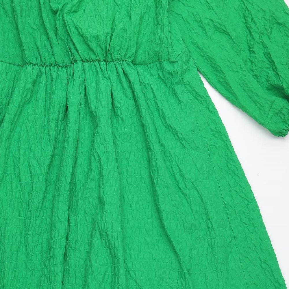 Nobody's Child Womens Green Polyester A-Line Size 14 V-Neck Tie