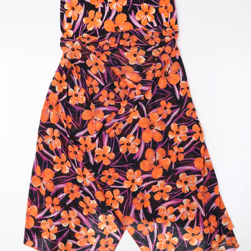 M&Co Womens Multicoloured Floral Polyester A-Line Skirt Size S - Asymmetric Hem