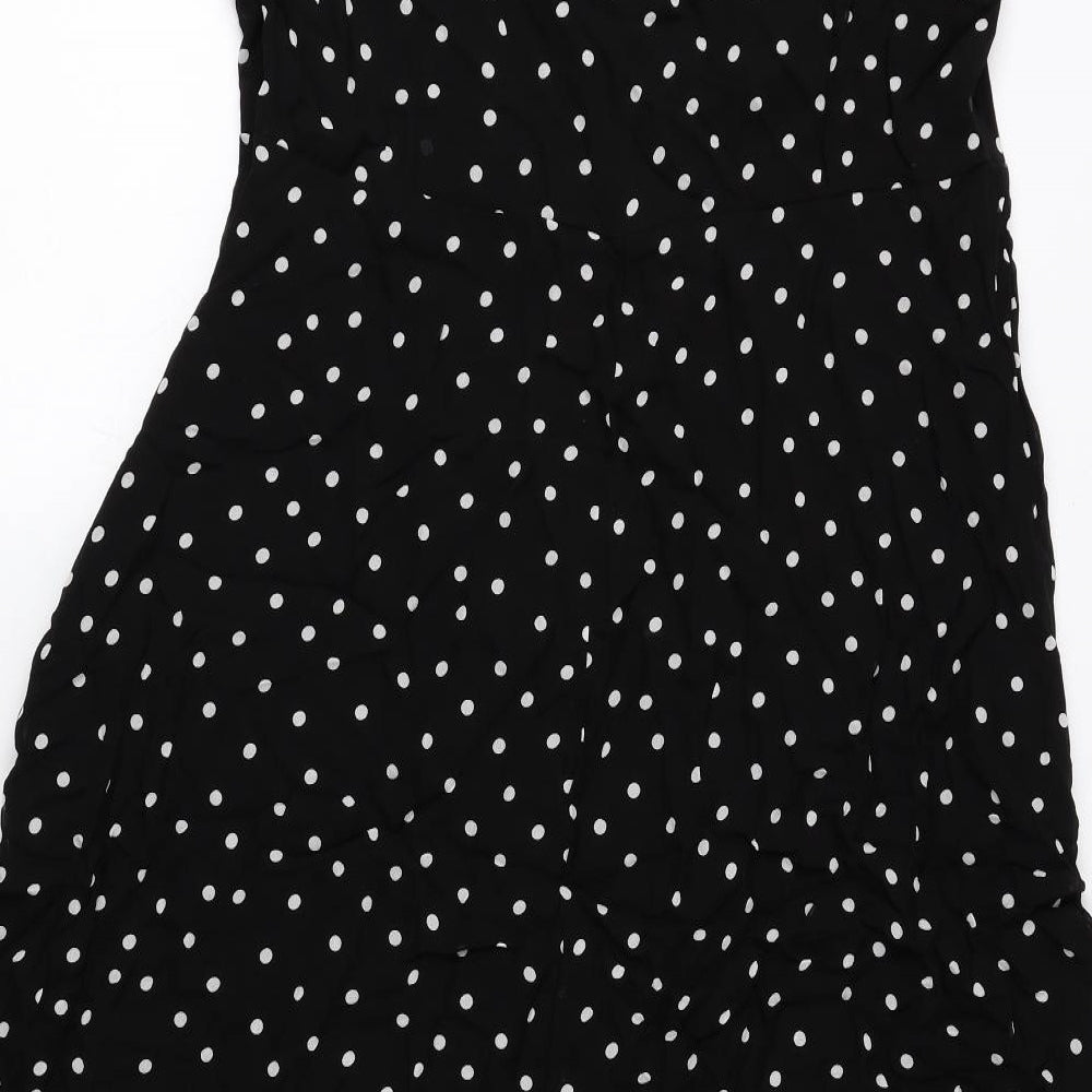 Finery Womens Black Polka Dot Viscose A-Line Size 16 V-Neck Pullover