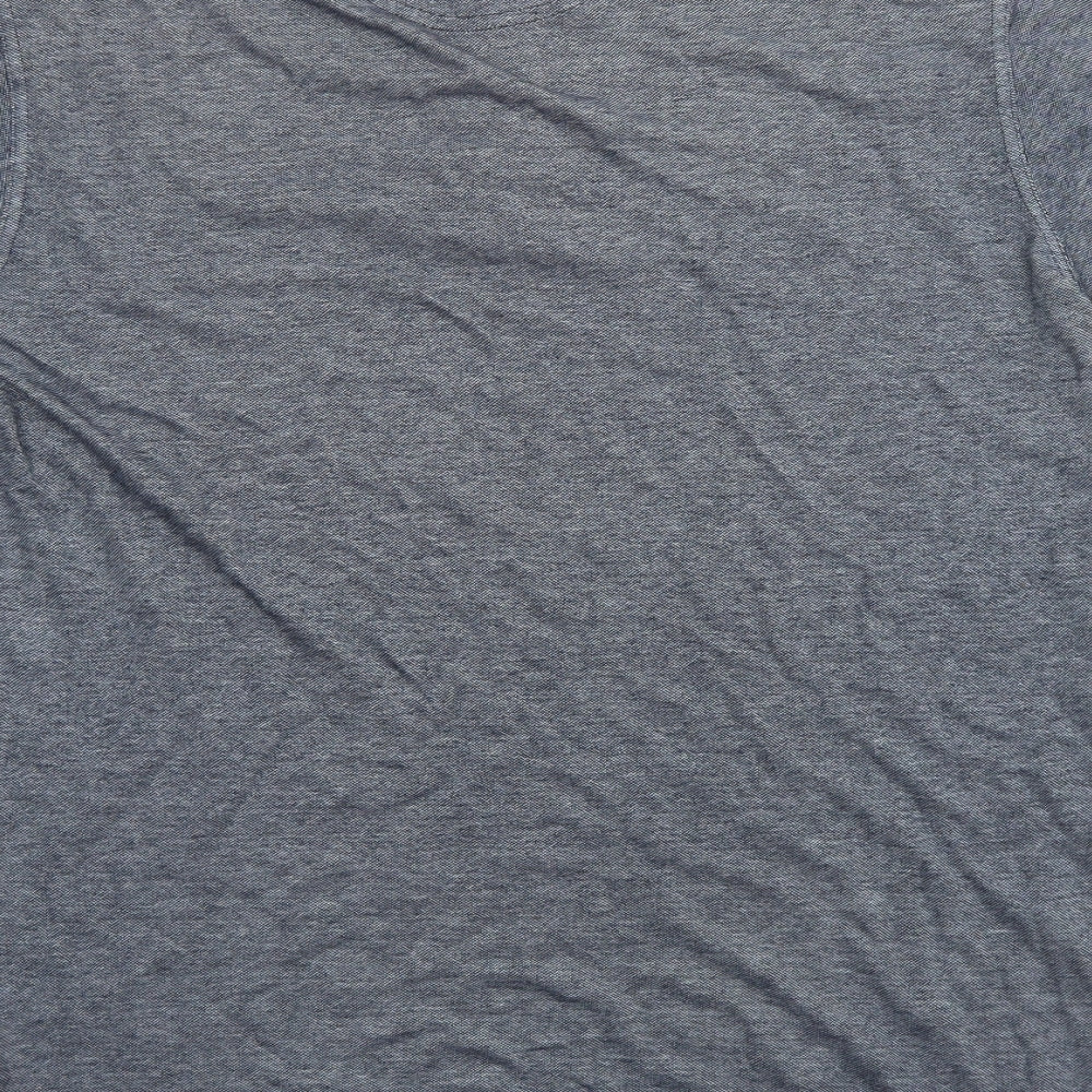 Marks and Spencer Mens Grey Cotton T-Shirt Size M Collared