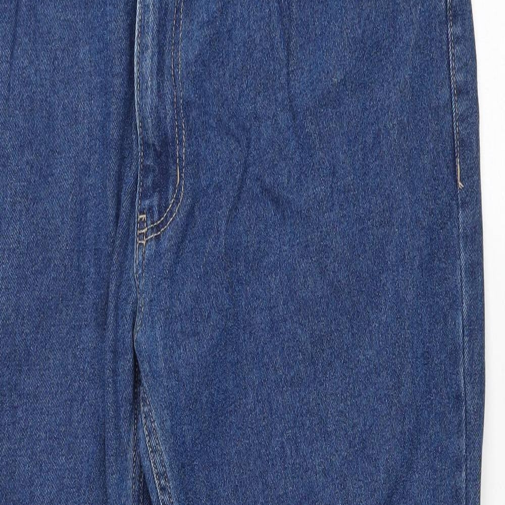 George Mens Blue Cotton Straight Jeans Size 36 in L28 in Regular Zip