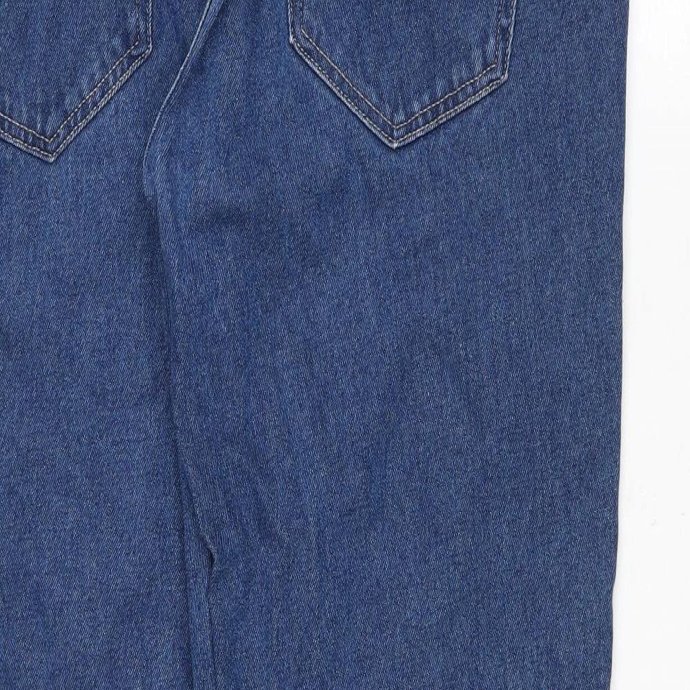 George Mens Blue Cotton Straight Jeans Size 36 in L28 in Regular Zip