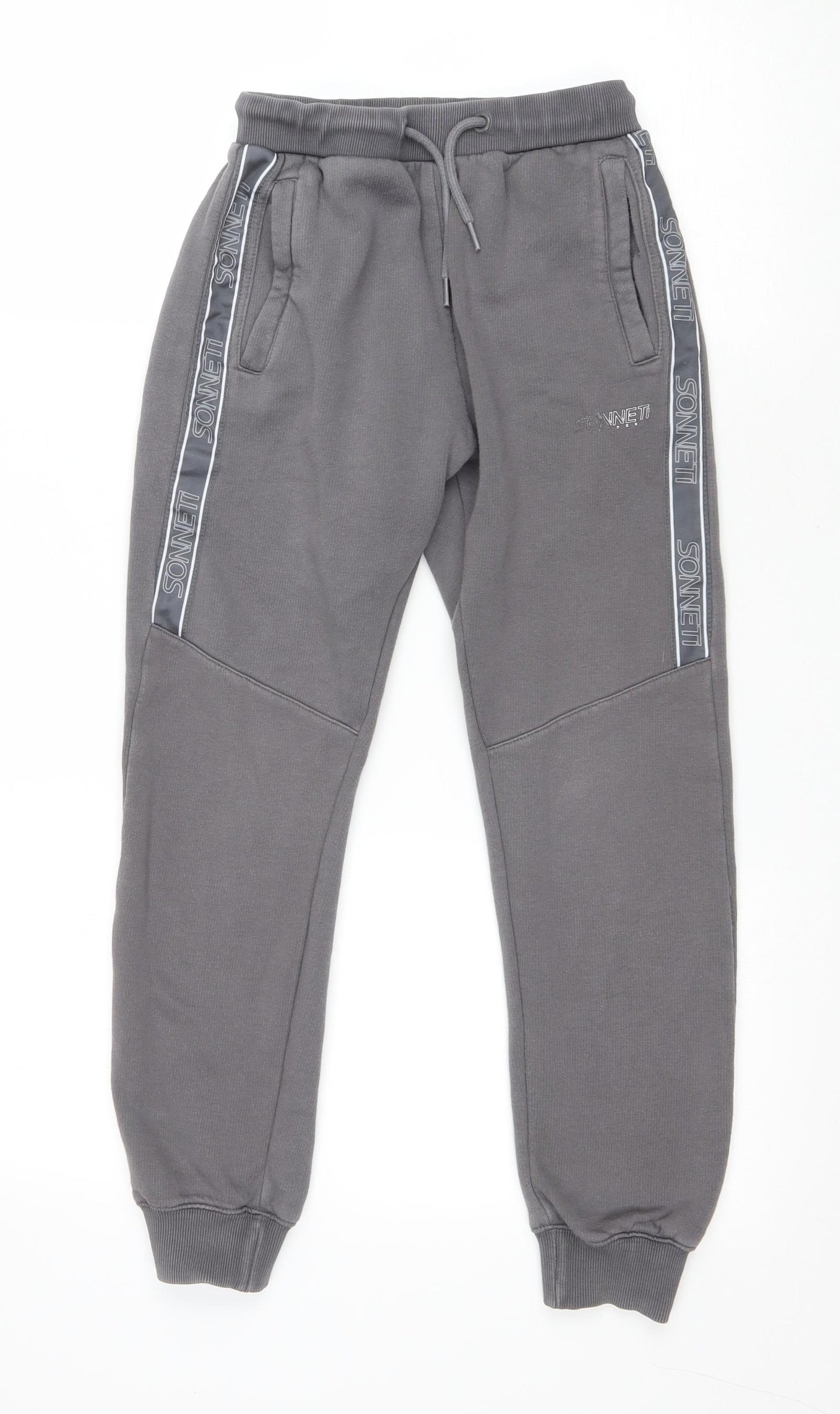 Sonetti Boys Grey Cotton Sweatpants Trousers Size 13 Years L23 in Regular Drawstring