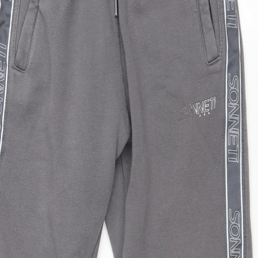 Sonetti Boys Grey Cotton Sweatpants Trousers Size 13 Years L23 in Regular Drawstring