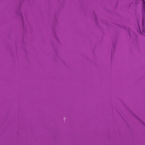 Burton Mens Purple Polyester Button-Up Size L Collared Button