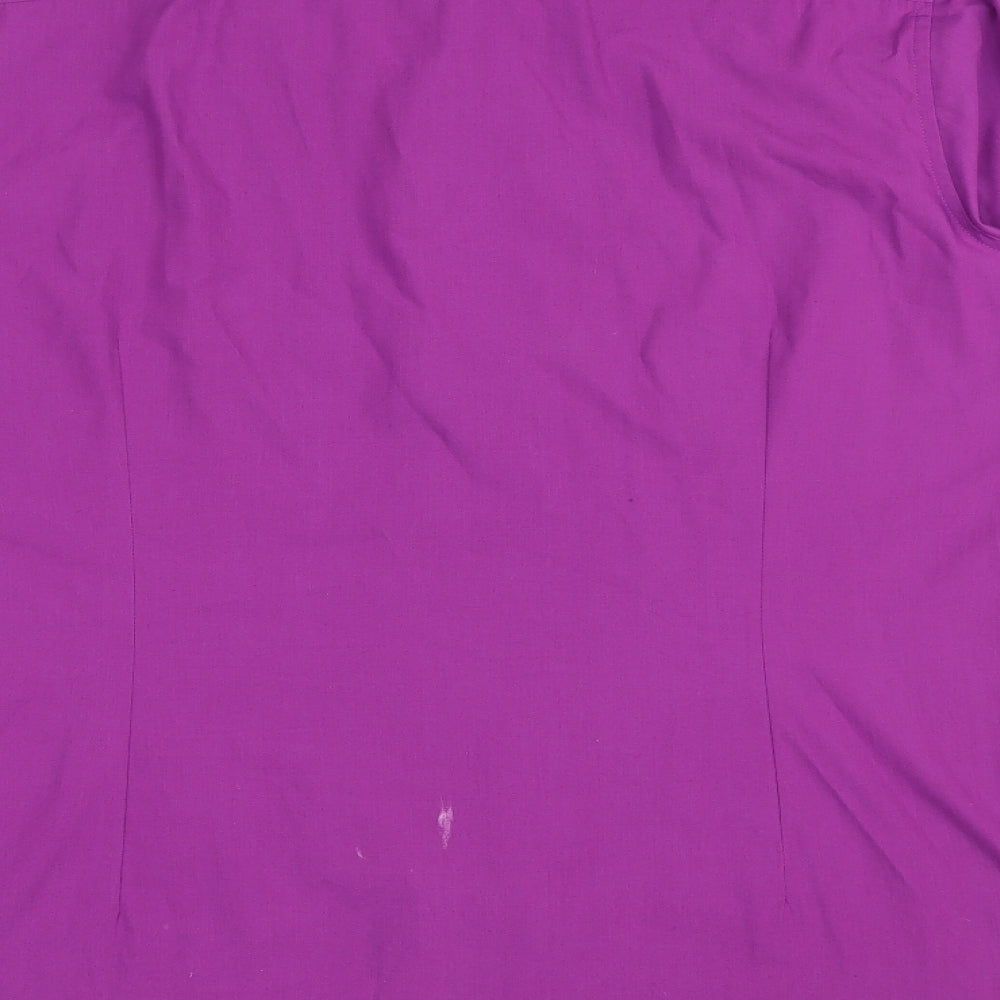 Burton Mens Purple Polyester Button-Up Size L Collared Button