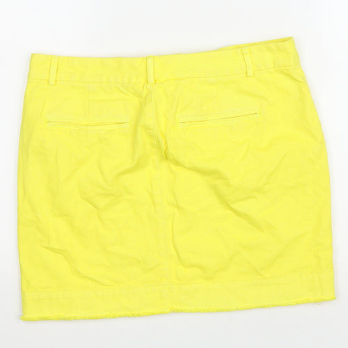Gap Womens Yellow Cotton Mini Skirt Size 6 Zip